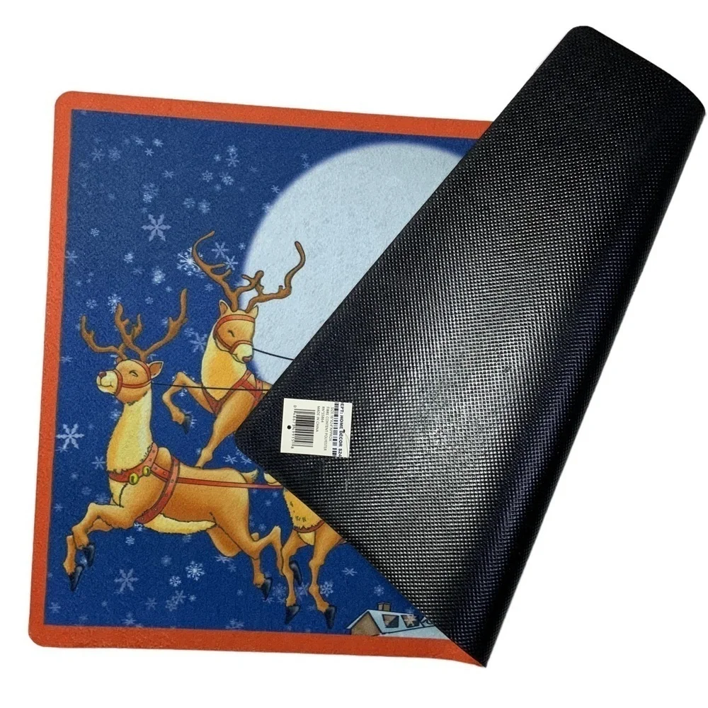 Christmas Holiday Doormat Santa Sleigh Rug Accent Mat Festive Decor 16 X 24 In